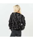 atmos pink Heart Logo Fringe Knit Top BLACK