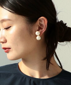 Demi-Luxe BEAMS Demi-Luxe BEAMS / ダブルパール イヤリング デミルクス ビームス アクセサリー・腕時計 その他のアクセサリー・腕時計 ホワイト【送料無料】