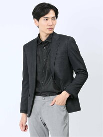 【SALE／53%OFF】TAKA-Q ストレッチニット スリムフィット 2ボタンジャケット グレンチェック紺 タカキュー ジャケット・アウター テーラードジャケット・ブレザー ネイビー【送料無料】