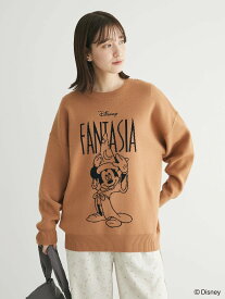 【SALE／20%OFF】Green Parks FANTASIA/ジャガードニットプルオーバー 24SS /Disney グリーンパークス トップス ニット ホワイト ブラウン ネイビー【送料無料】