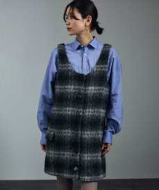 SALON adam et rope' BALLIシャギーミニジャンパースカート サロン アダム エ ロペ ワンピース・ドレス ジャンパースカート イエロー グレー【送料無料】