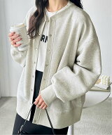 【SALE／35%OFF】GeeRA 前後2WAY裏起毛スウェットカーデ ジーラ トップス カーディガン ブラック グレー …