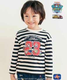 【SALE／50%OFF】SLAP SLIP 【パウ・パトロール*SLAPSLIP】ビッグトラックプリントTシャツ(90~130cm) ベベ オンライン ストア トップス カットソー・Tシャツ ホワイト ネイビー