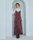 ベロア刺繍キャミワンピース