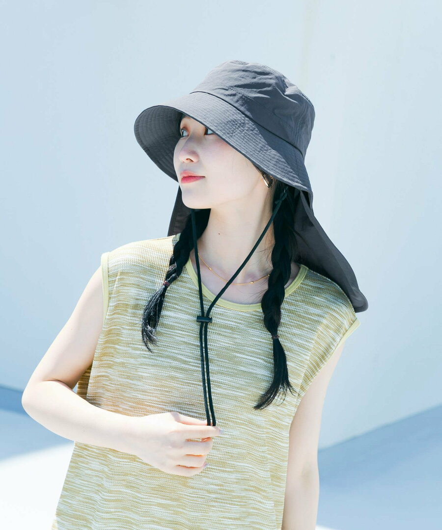 【SALE/20%OFF】SMELLY 『撥水/UVカット』サンシェードバケットハット スメリー 帽子 ハット ベージュ - メイン画像 6