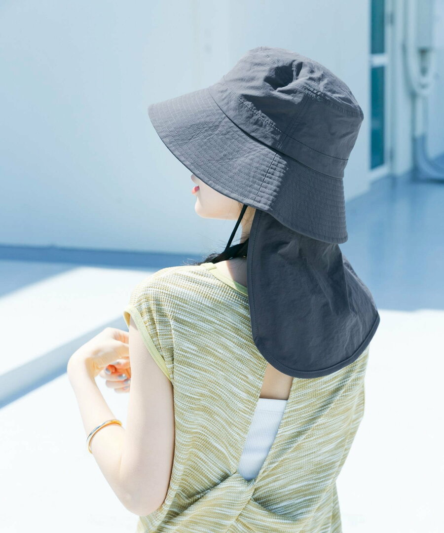 【SALE/20%OFF】SMELLY 『撥水/UVカット』サンシェードバケットハット スメリー 帽子 ハット ベージュ - メイン画像 7