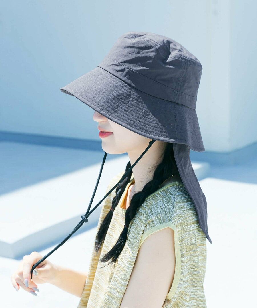 【SALE/20%OFF】SMELLY 『撥水/UVカット』サンシェードバケットハット スメリー 帽子 ハット ベージュ - メイン画像 8