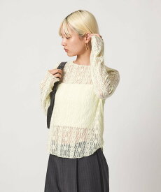 BEAUTY&YOUTH UNITED ARROWS ブラッシュド レース プルオーバー ウォッシャブル ビューティー＆ユース　ユナイテッドアローズ トップス カットソー・Tシャツ ホワイト ブラック【送料無料】