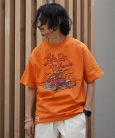 【SALE／30%OFF】Schott T-SHIRT LIFE ON WHEELS/Tシャツ "ライフ オン ホイールズ ショット トップス カットソー・Tシャツ オレンジ ブラック ホワイト グレー【送料無料】