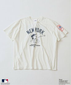 【SALE／30%OFF】JOURNAL STANDARD relume PEANUTS 別注 MLB ベースボール プリントTシャツ ジャーナル スタンダード レリューム トップス カットソー・Tシャツ ブラック グレー ホワイト ワインレッド【送料無料】
