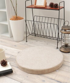 【SALE／20%OFF】LBC with Life ベロアコンビシートクッション ラウンド H4cm エルビーシー インテリア・生活雑貨 クッション・クッションカバー ベージュ グレー