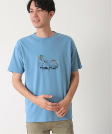 【SALE／15%OFF】ikka カメラマンサガラ刺繍Tシャツ イッカ トップス カットソー・Tシャツ ブルー ホワイト ネイビー