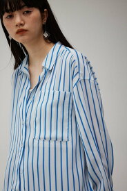 【SALE／55%OFF】AZUL BY MOUSSY SHEER STRIPE SHIRT アズールバイマウジー トップス シャツ・ブラウス イエロー レッド ブルー