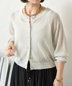 Jena espace merveilleux ラメメッシュCD ジェナエスパスメルヴェイユ トップス ニット ブラック ベージュ【送料無料】