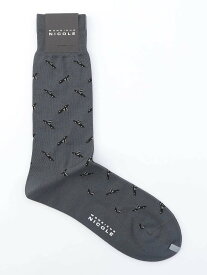 【SALE／60%OFF】MONSIEUR NICOLE カーモチーフ クルーソックス ニコル 靴下・レッグウェア その他の靴下・レッグウェア ブラック カーキグリーン グレー ネイビー