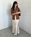 【低身長~高身長向けサイズあり】サテンナロースカート
