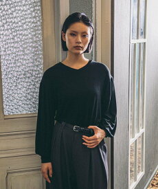 【SALE／50%OFF】niko and ... [MODE NORM CORE] ウール混マトンスリーブプルオーバー ニコアンド トップス カットソー・Tシャツ ブラック グレー