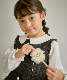ROPE' PICNIC KIDS 【KIDS/キッズ】チュールレースコサージュ ロペピクニック アクセサリー・腕時計 ブローチ・コサージュ・バッジ ブルー ホワイト
