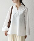 SHIPS any:<洗濯機可能>フラワー モチーフ Aライン スキッパー シャツ ブラウス