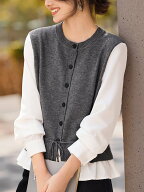 【SALE／35%OFF】Doux Belle レイヤード風ドッキングブラウス レディース トップス ドゥー・ベル トップ…