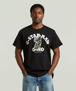 G-Star RAW �y�����V���b�v�zG-NO Loose T-Shirt/�O���t�B�b�N�I�[�o�[�T�C�Y���[�YT�V���c/�}�X�R�b�g�L�����N�^�[ �W�[�X�^�[���D �g�b�v�X �J�b�g�\�[�ET�V���c �u���b�N�y���������z