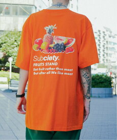 【SALE／40%OFF】Subciety Subciety/(U)FRUITS STAND TEE サブサエティ トップス カットソー・Tシャツ ブラック オレンジ ホワイト【送料無料】