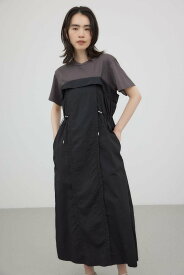 【SALE／50%OFF】crie conforto レイヤードライクドッキングワンピース クリー コンフォルト ワンピース・ドレス ワンピース ブラック ベージュ【送料無料】