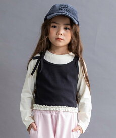 branshes 【WEB限定/DRC】ビスチェドッキング長袖Tシャツ ブランシェス トップス カットソー・Tシャツ グレー ブラウン ブラック