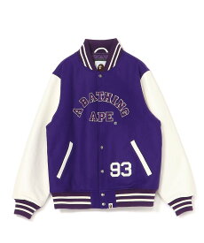 A BATHING APE GIANT APE HEAD VARSITY JACKET M ア ベイシング エイプ 福袋・ギフト・その他 その他 レッド パープル【送料無料】