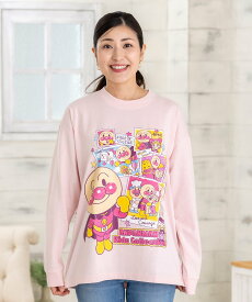 【SALE／30%OFF】ANPANMAN KIDS COLLECTION APKC/(W)APたくさん柄長袖Tシャツ大人 アンパンマンキッズコレクション トップス カットソー・Tシャツ ピンク【送料無料】