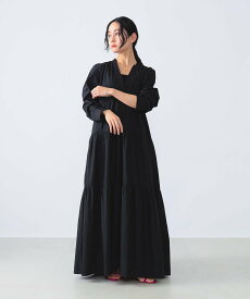 Demi-Luxe BEAMS ne Quittez pas / ポプリン ティアードドレス 24SS デミルクス ビームス ワンピース・ドレス その他のワンピース・ドレス パープル ブラック【送料無料】