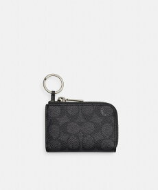 【SALE／62%OFF】COACH OUTLET 【公式】ジップ キー ケース・シグネチャー キャンバス コーチ　アウトレット 財布・ポーチ・ケース その他の財布・ポーチ・ケース ブラック【送料無料】