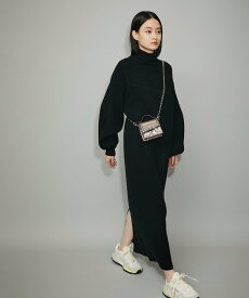 【SALE／30%OFF】ADAM ET ROPE' FEMME 【WEB限定】フォルムスリーブハイネックニットワンピース アダムエロペ ワンピース・ドレス ワンピース ブラック グレー ブルー【送料無料】