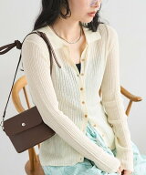 【SALE／60%OFF】FREAK'S STORE シアー リブニット ポロカーディガン フリークスストア トップス カーデ…