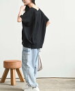 接触冷感USAコットン裾タック半袖T