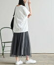 接触冷感USAコットン裾タック半袖T