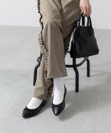 menue ふわカル ポインテッドトゥ バレエシューズ ウェレッグ シューズ・靴 バレエシューズ ブラック シ…