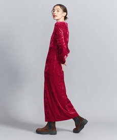 【SALE／80%OFF】BEAUTY&YOUTH UNITED ARROWS ベロアスリットワンピース ユナイテッドアローズ アウトレット ワンピース・ドレス ワンピース レッド ブラック【送料無料】