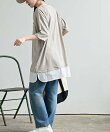 接触冷感USAコットンフェイクレイヤーT