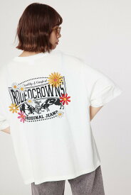 RODEO CROWNS WIDE BOWL Flower Bloom Logo Tシャツ ロデオクラウンズワイドボウル トップス カットソー・Tシャツ ホワイト ブラック グリーン