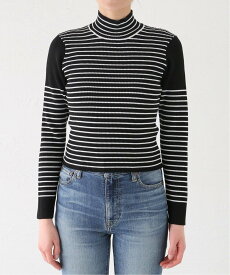 JOINT WORKS 【ANNA SUI NYC / アナスイエヌワイシー】 Border turtleneck knit ジョイントワークス トップス ニット ブラック パープル【送料無料】