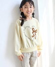 【KIDS/キッズ】ハート リボーンモチーフ 裏毛プルオーバー