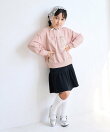 【KIDS/キッズ】ハート リボーンモチーフ 裏毛プルオーバー