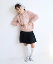【KIDS/キッズ】ハート リボーンモチーフ 裏毛プルオーバー