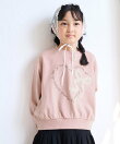 【KIDS/キッズ】ハート リボーンモチーフ 裏毛プルオーバー