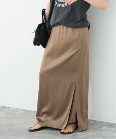 Spick & Span 《追加》サテンイージースカート スピックアンドスパン スカート ロング・マキシスカート ベージュ ブラック カーキグリーン【送料無料】
