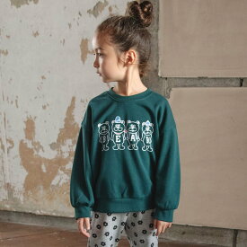 branshes 【DRC】アソートグラフィック裏毛トレーナー ブランシェス トップス スウェット・トレーナー オレンジ ブラウン グリーン ホワイト ブラック パープル グレー