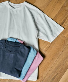 BAYFLOW [何枚あっても使える]ピグメント半袖Tシャツ ベイフロー トップス カットソー・Tシャツ ホワイト グレー ピンク ブルー