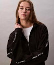 Calvin Klein Jeans (W)【公式ショップ】 カルバンクライン ロゴテープテリー ジップアップフーディー Calvin Klein Jeans 47C243G カルバン・クライン トップス パーカー・フーディー ホワイト ブラック【送料無料】