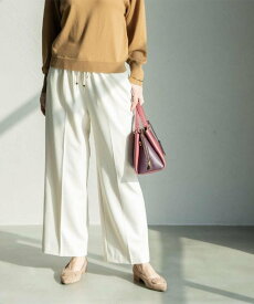 【SALE／30%OFF】OPAQUE.CLIP ウォームタッチ イージーワイドパンツ【洗濯機洗OK/ストレッチ】≪SS~LL≫ オペークドットクリップ パンツ その他のパンツ ブラック ホワイト ブラウン グレー